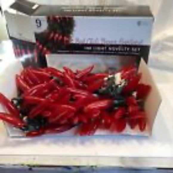 RED CHILI PEPPER GARLAND 100 String Lights Target 9 ft Novelty Set Fiesta Party - Picture 2 of 5